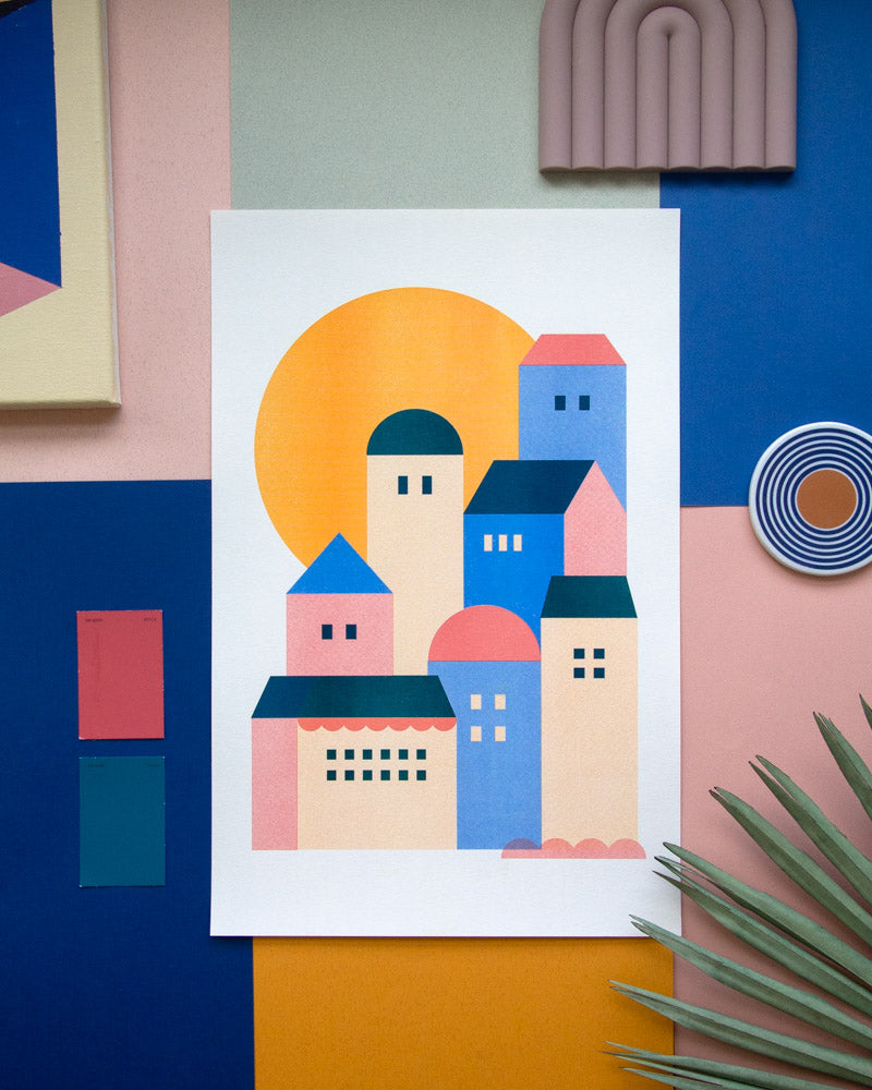 Downtown Risograph Wall Art